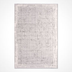 Striped Area Rug - Machine Made Rug With 6mm Pile | Grey Polyester Carpet