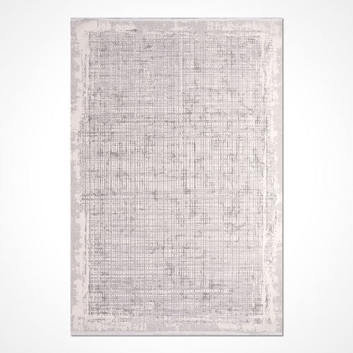 Striped Area Rug - Machine Made Rug With 6mm Pile | Grey Polyester Carpet