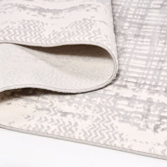 Striped Area Rug - Machine Made Rug With 6mm Pile | Grey Polyester Carpet