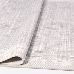 Striped Area Rug - Machine Made Rug With 6mm Pile | Grey Polyester Carpet