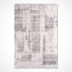 Modern Area Rug - Grey Machine Made Rug with Soft Pile Polyester Carpet