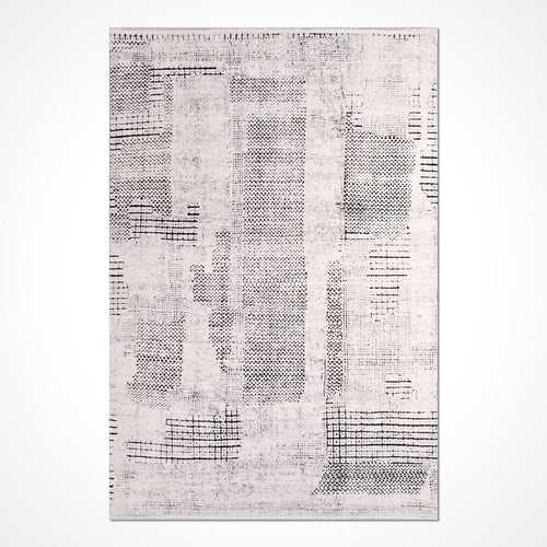 Modern Area Rug - Grey Machine Made Rug with Soft Pile Polyester Carpet