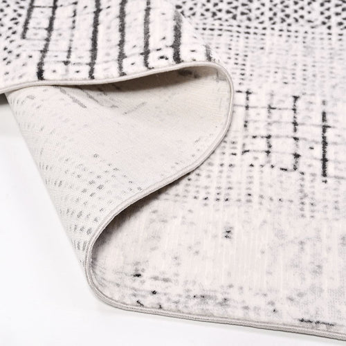 Modern Area Rug - Grey Machine Made Rug with Soft Pile Polyester Carpet