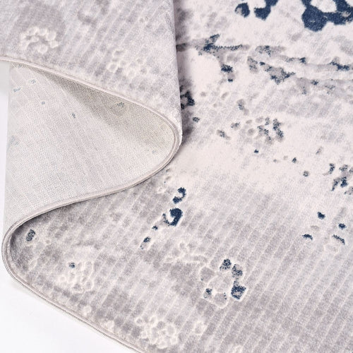 Modern Grey Area Rug - Machine Made Rug with 6mm Pile Height | Durable Polyester Carpet