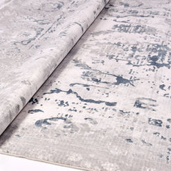 Modern Grey Area Rug - Machine Made Rug with 6mm Pile Height | Durable Polyester Carpet