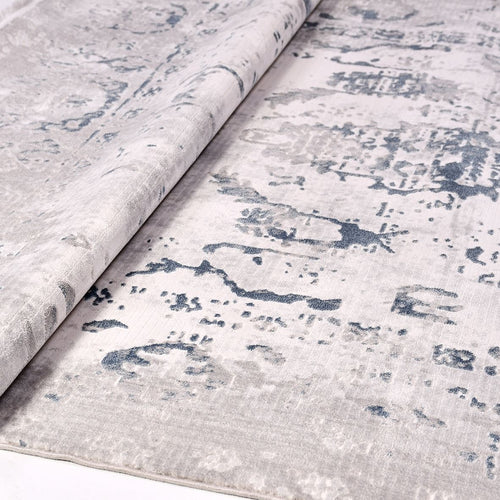Modern Grey Area Rug - Machine Made Rug with 6mm Pile Height | Durable Polyester Carpet