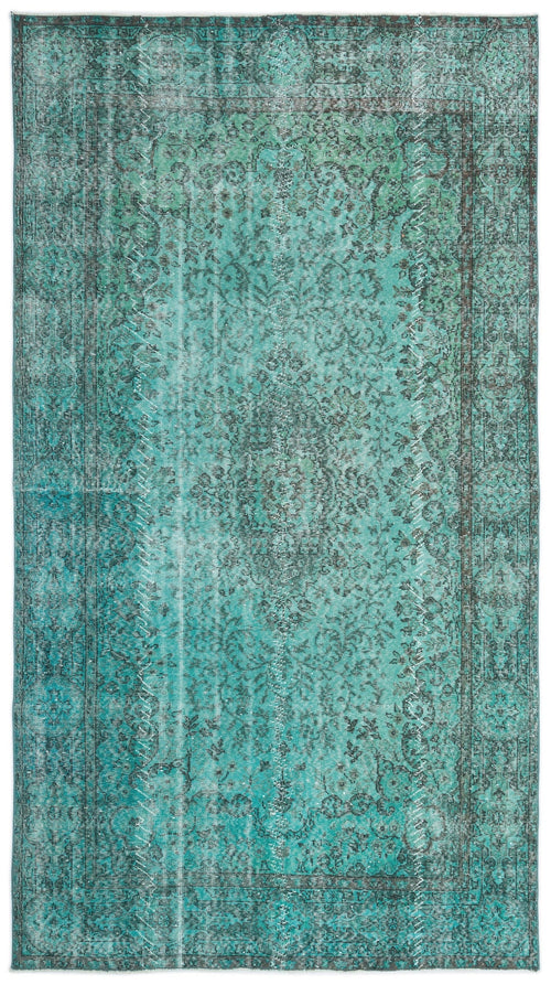Atina Turquoise Vintage Wool Handmade Area Rug 6'0" x 9'5"