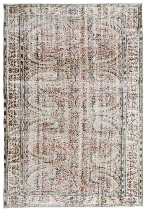 Atina Cream Vintage Wool Handmade Area Rug 6'1" x 9'0"