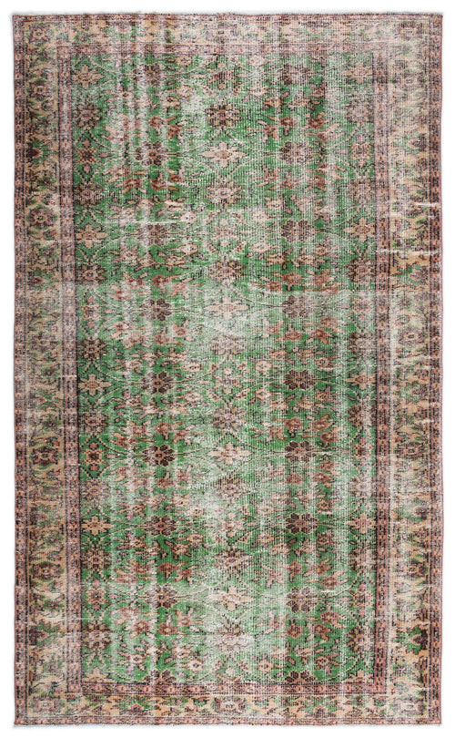 Atina Cream Vintage Wool Handmade Area Rug 5'1" x 8'7"