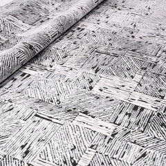 Black Grey Area Rug - Machine Made Striped Polyester Carpet for Modern Living Room
