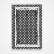 Black Frame Area Rug – Machine Made Polyester Rug With 6mm Pile Height