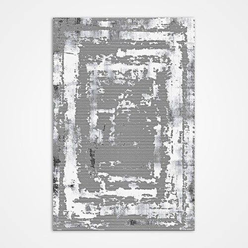 Modern Area Rug – Machine Made Grey Polyester 6mm Pile Washable Carpet