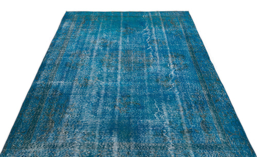 Atina Turquoise Vintage Wool Handmade Area Rug 5'1" x 8'7"