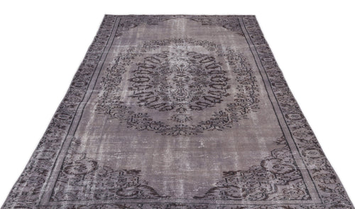 Atina Grey Vintage Wool Handmade Area Rug 5'7" x 9'3"