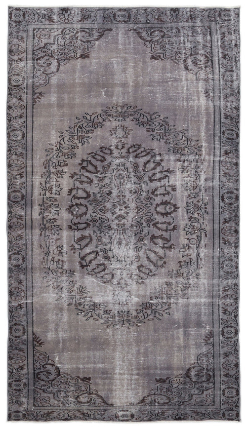 Atina Grey Vintage Wool Handmade Area Rug 5'7" x 9'3"