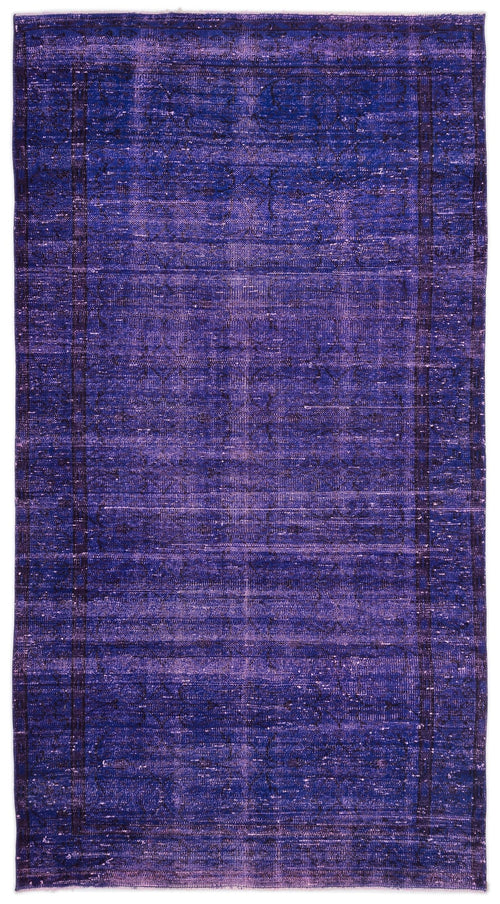 Atina Purple Vintage Wool Handmade Area Rug 5'4" x 8'11"