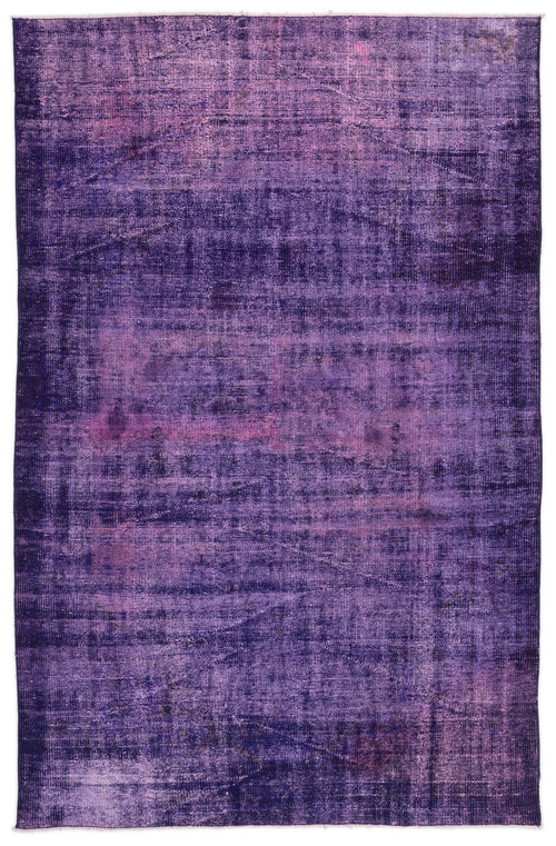 Atina Purple Vintage Wool Handmade Area Rug 5'7" x 8'8"