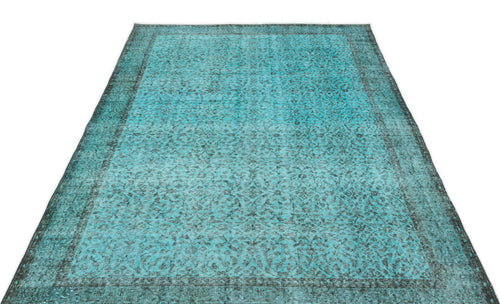 Atina Turquoise Vintage Wool Handmade Area Rug 5'3" x 8'9"