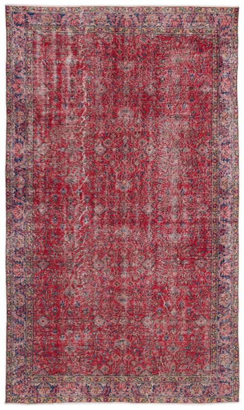 Atina Red Vintage Wool Handmade Area Rug 5'4" x 9'3"