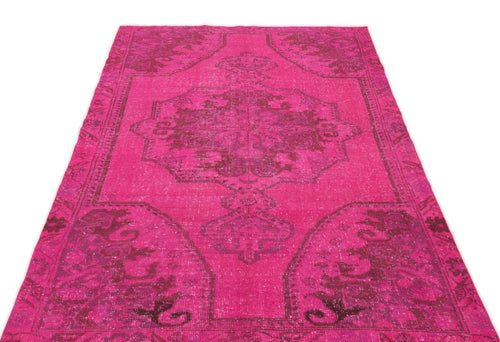 Atina Pink Vintage Wool Handmade Area Rug 4'2" x 7'5"