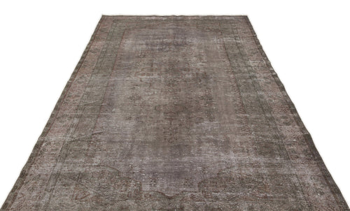 Atina Brown Vintage Wool Handmade Area Rug 5'11" x 9'11"