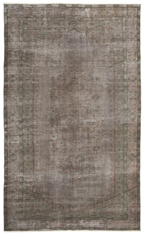 Atina Brown Vintage Wool Handmade Area Rug 5'11" x 9'11"