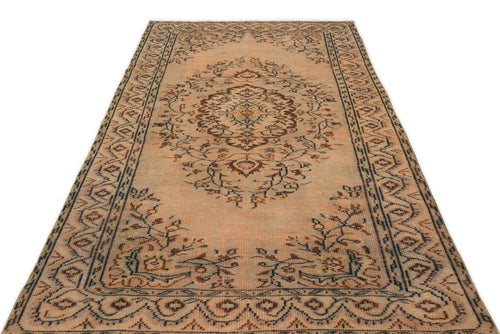 Atina Orange Vintage Wool Handmade Area Rug 5'0" x 8'1"
