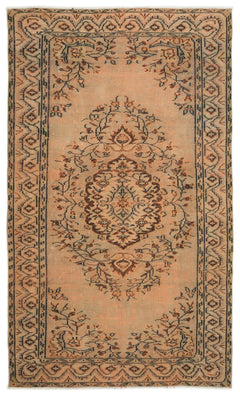 Atina Orange Vintage Wool Handmade Area Rug 5'0" x 8'1"