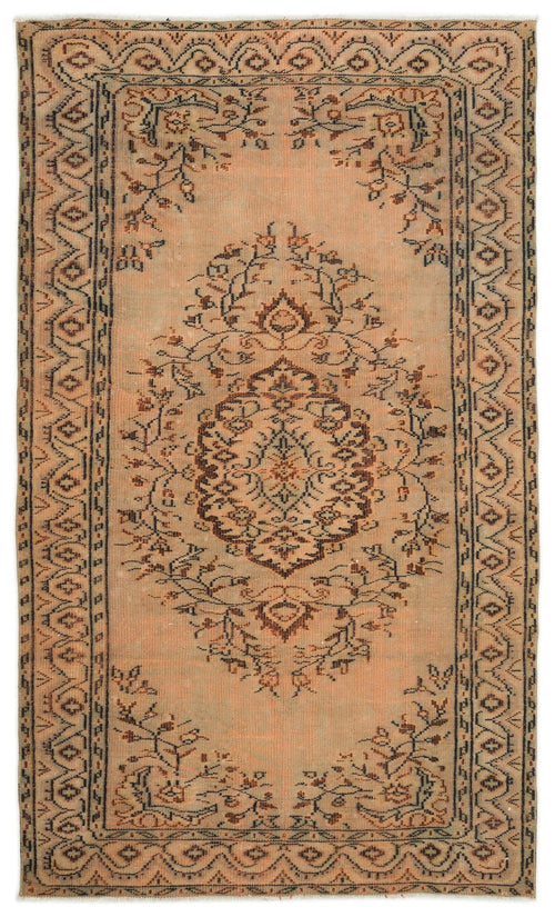 Atina Orange Vintage Wool Handmade Area Rug 5'0" x 8'1"
