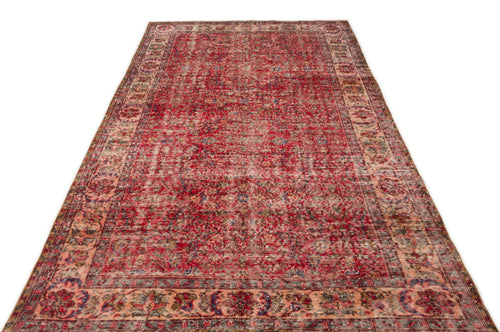 Atina Red Vintage Wool Handmade Area Rug 5'3" x 9'2"