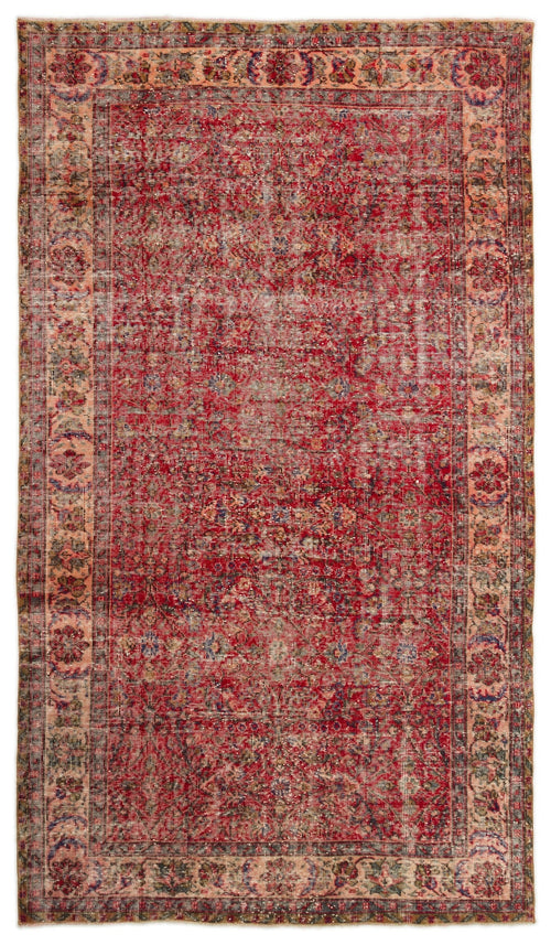 Atina Red Vintage Wool Handmade Area Rug 5'3" x 9'2"
