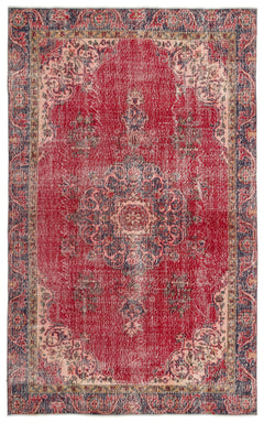 Atina Red Classic Wool Handmade Area Rug 5'8" x 9'5"