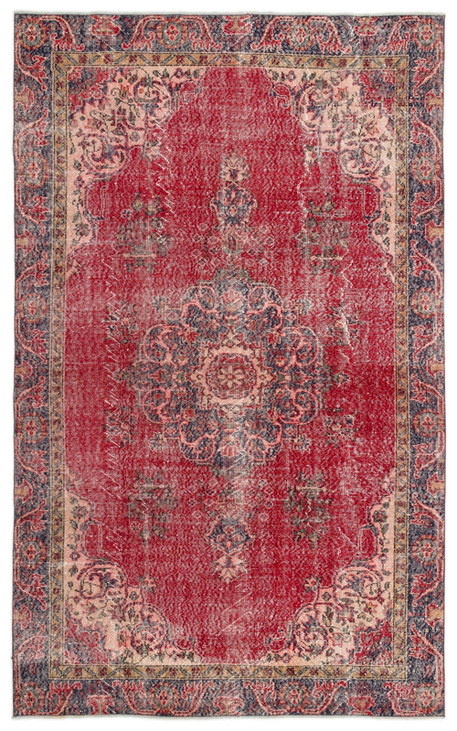 Atina Red Classic Wool Handmade Area Rug 5'8" x 9'5"