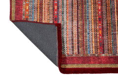 Red Striped Area Rug – Cotton Chenille Digital Print Carpet by Pia Monte