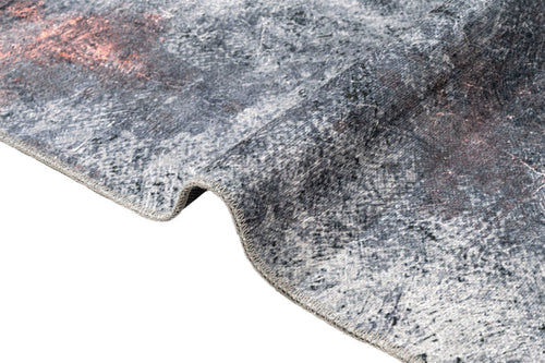 Grey Cotton Area Rug - Digital Print Chenille Carpet for Modern Living Room