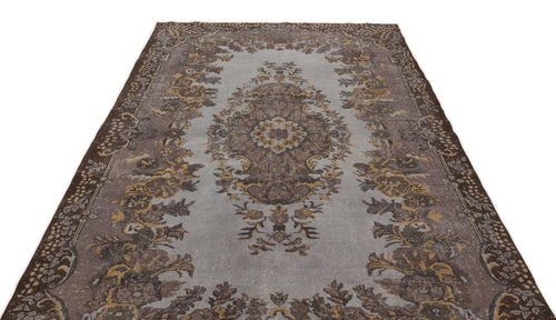 Atina Grey Vintage Wool Handmade Area Rug 6'0" x 9'10"