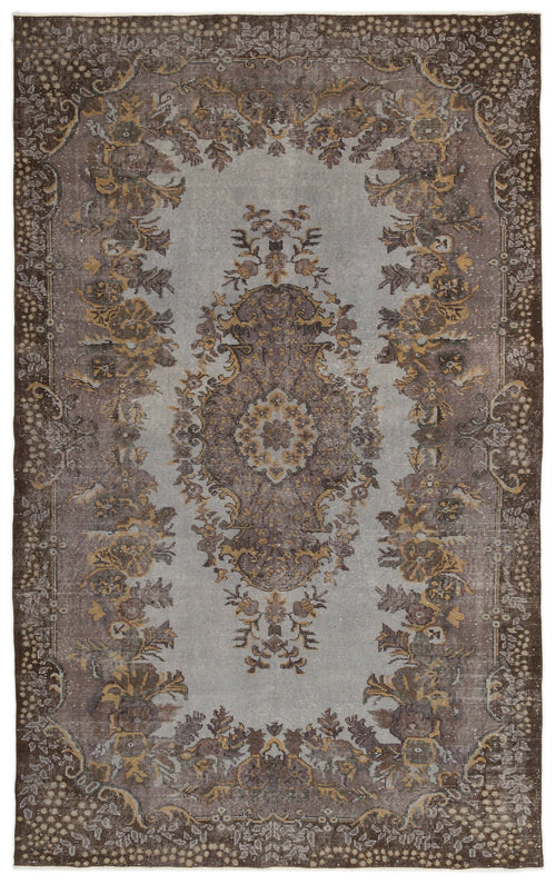 Atina Grey Vintage Wool Handmade Area Rug 6'0" x 9'10"
