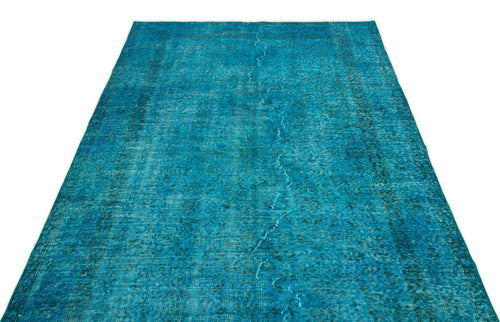 Atina Turquoise Vintage Wool Handmade Area Rug 4'10" x 8'6"
