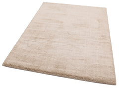Modern Shaggy Area Rug – Beige Cotton Machine Made Carpet for Living Room
