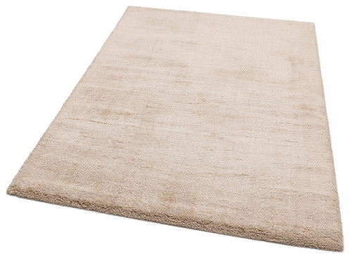 Modern Shaggy Area Rug – Beige Cotton Machine Made Carpet for Living Room