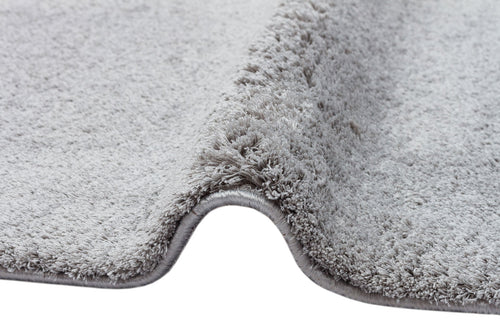 Oberwart Grey Modern Shaggy Cotton Machine Made Area Rug