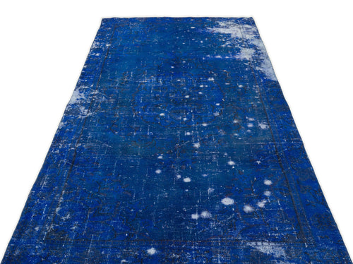 Atina Blue Vintage Wool Handmade Area Rug 4'9" x 8'11"
