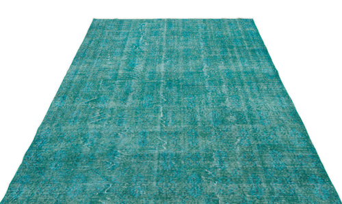 Atina Turquoise Vintage Wool Handmade Area Rug 5'5" x 8'10"