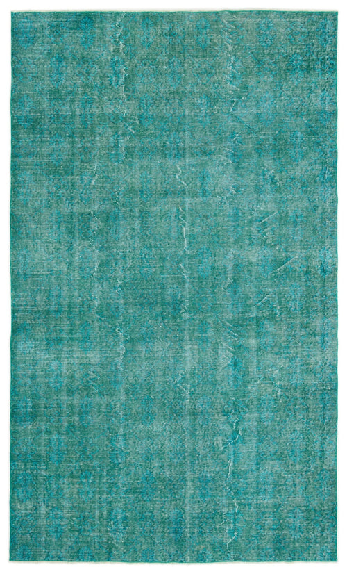Atina Turquoise Vintage Wool Handmade Area Rug 5'5" x 8'10"