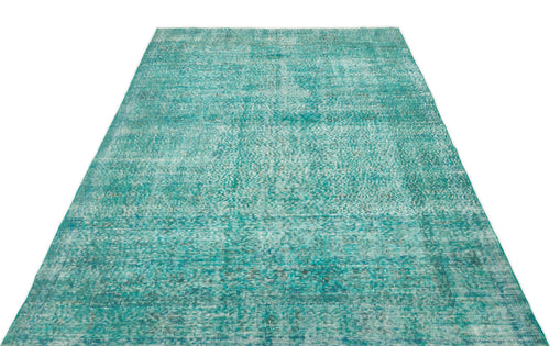 Atina Turquoise Vintage Wool Handmade Area Rug 4'1" x 10'8"