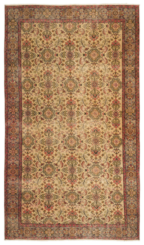 Atina Brown Vintage Wool Handmade Area Rug 5'4" x 9'6"