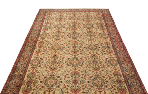 Atina Brown Vintage Wool Handmade Area Rug 5'4" x 9'6"