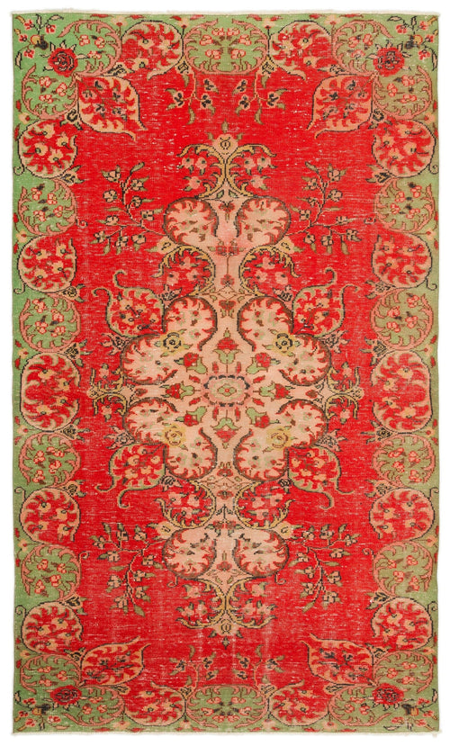 Atina Red Classic Wool Handmade Area Rug 6'1" x 10'4"