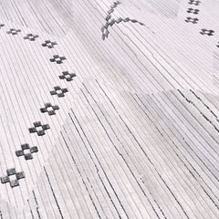 Grey Geometric Area Rug – Machine Made Rug with Overlocked Edge, Durable Flatweave