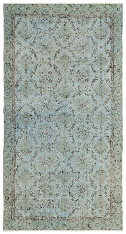Atina Blue Vintage Wool Handmade Area Rug 5'0" x 9'7"